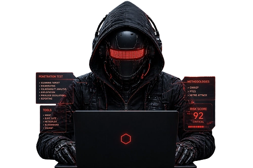 Cyber robot representing expert penetration testing.